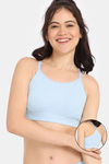 Rosaline Rib Double Layered Non Wired Full Bralette - Blue Glow — thumbnail 1